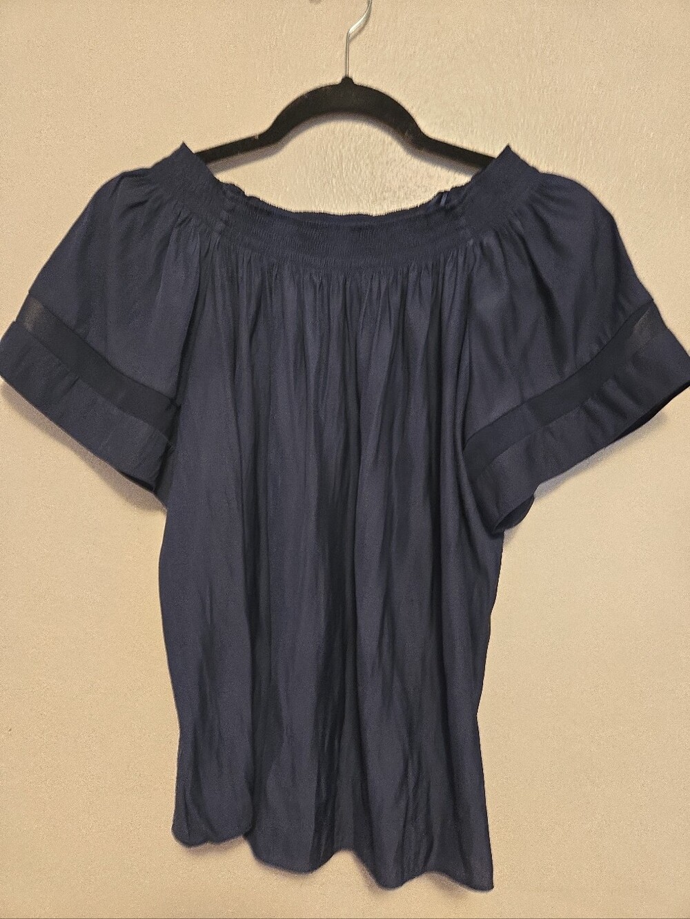 Ramy Brook Short Sleeved Blouse Navy Blue S